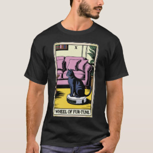 T-shirt Roue de Fur-Tune Carte Tarot Chat Robot Aspirateur