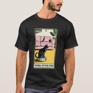 T-shirt Roue de la carte de tarot Fur-Tune Chat robot aspi