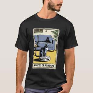 T-shirt Roue de la Fortune Carte de Tarot Chat sur Aspirat