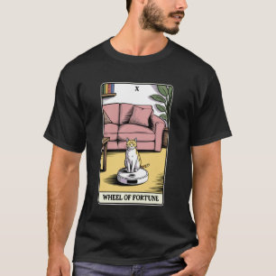 T-shirt Roue de la Fortune de carte de tarot Chat sur aspi
