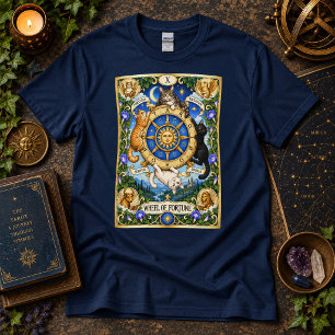 T-shirt Roue de la Fortune Tarot Félin - Cycles de Changem