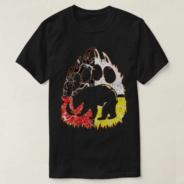 T-shirt Roue de médecine amérindienne Bear Paw (Design devant)