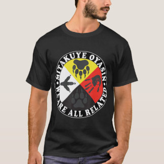 T-shirt Roue de médecine amérindienne, Mitakuye Oyasin T-
