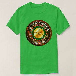 T-shirt Roue de roulette de casino avec votre nombre
