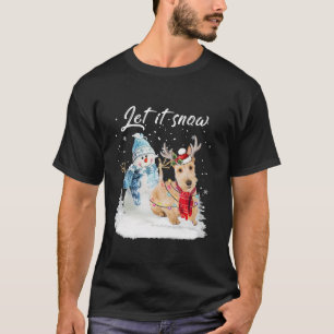 T-shirt Roue écossaise Terrier Père Noël Chien Noël neige