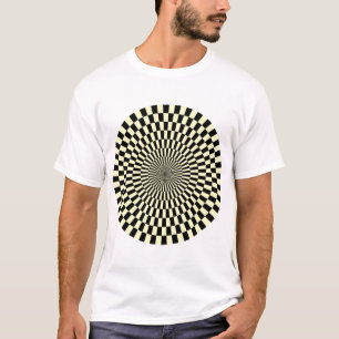 T-shirt Roue Op Art - Crème et noir