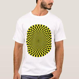 T-shirt Roue Op Art - Jaune et Noir