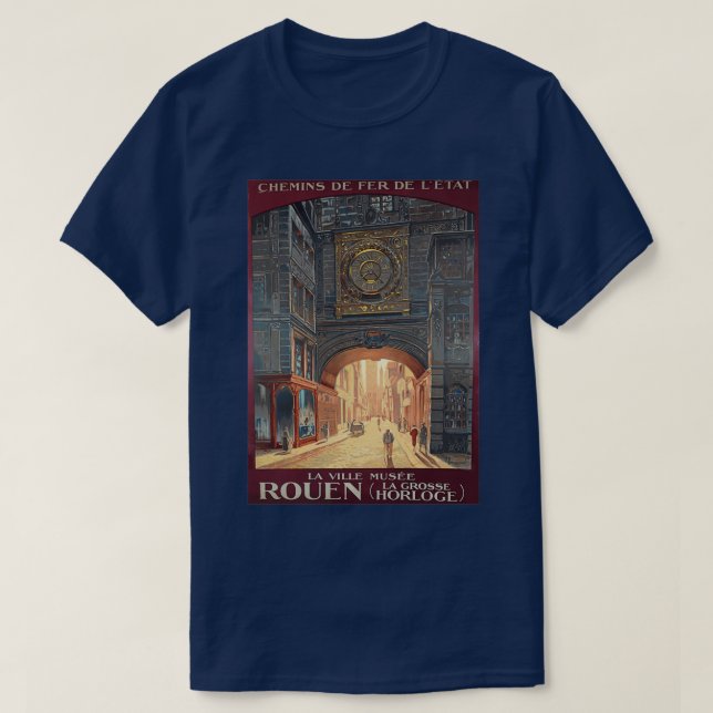 T-shirt Rouen Normandie France Traversée Vintage (Design devant)