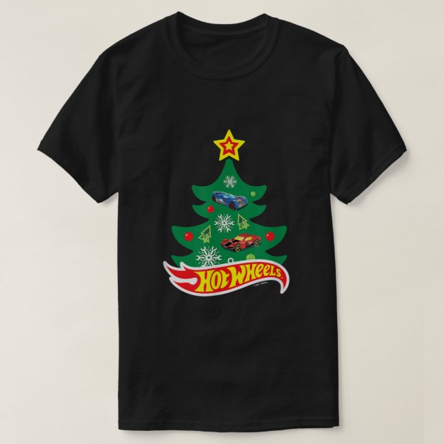 T-shirt Roues chaudes Roues chaudes Arbre de Noël (Design devant)