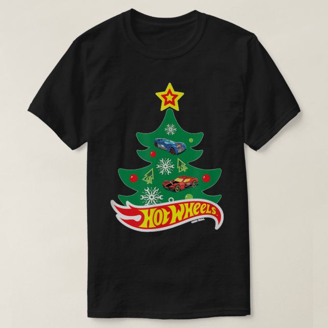 T-shirt Roues chaudes Roues chaudes Arbre de Noël (Design devant)
