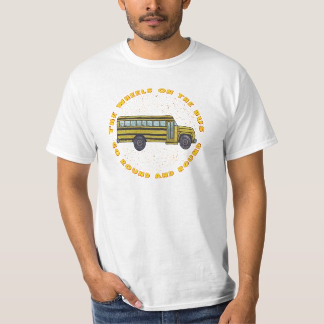 T-Shirt Roues d'Autobus Scolaire (Devant)