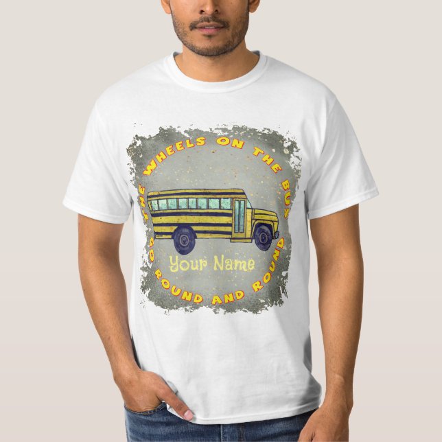 T-shirt Roues d'autobus scolaire (Devant)