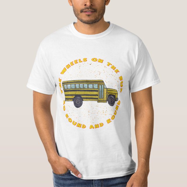 T-shirt Roues de bus scolaire (Devant)