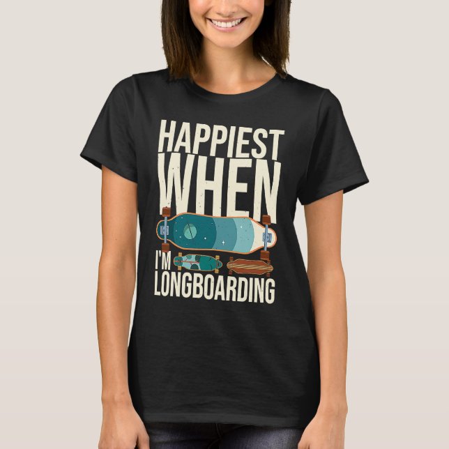 T-shirt Roues de skateboard longboard Longboarder Débutant (Devant)