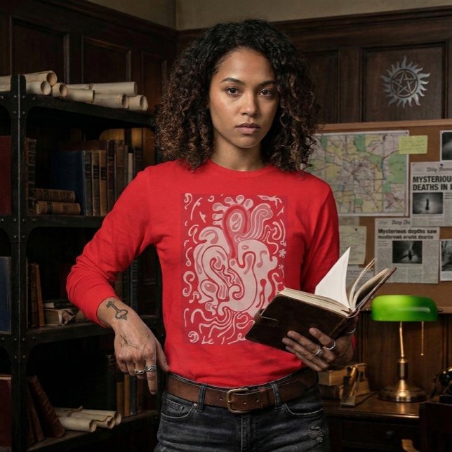 T-shirt Rouge (AI product visualization, art is not AI)