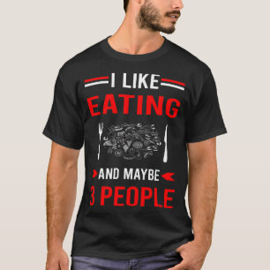 T-shirt Rouge 3 Personnes Manger