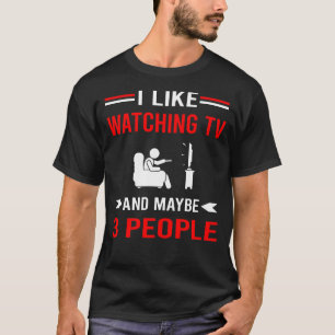 T-shirt Rouge 3 Personnes regardant la télévision