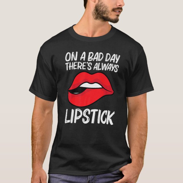 T-shirt Rouge à lèvres cool pour hommes femmes Cosmétique  (Devant)