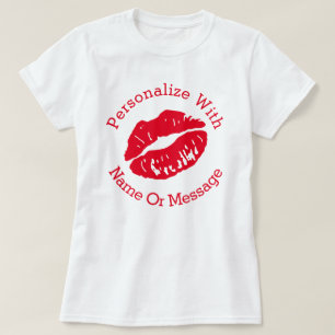T-shirt Rouge à lèvres PERSONNALISÉ Kiss (rouge)