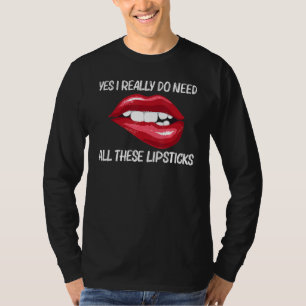 T-shirt Rouge à lèvres pour femmes filles mordant les lèvr