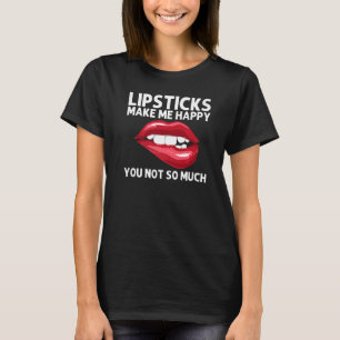 T-shirt Rouge à lèvres pour femmes filles mordant les lèvr