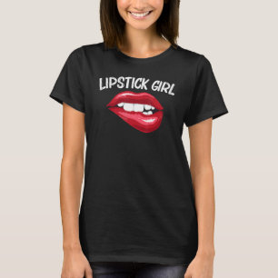 T-shirt Rouge à lèvres pour filles enfants mordant les lèv
