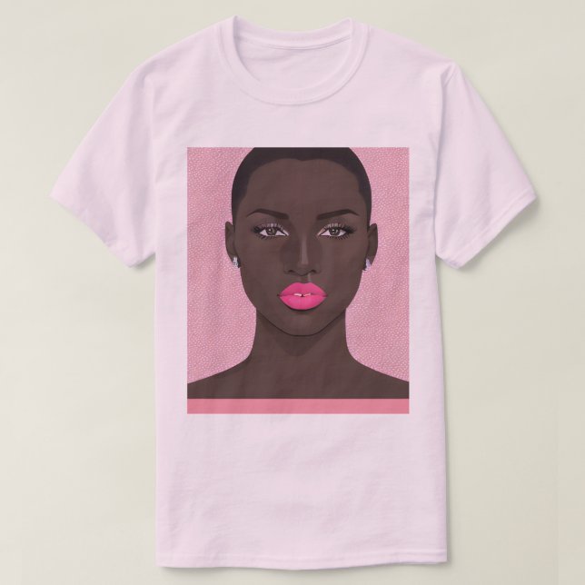 T-shirt Rouge à lèvres rose (Design devant)