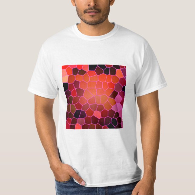 T-shirt Rouge Abstrait (Devant)