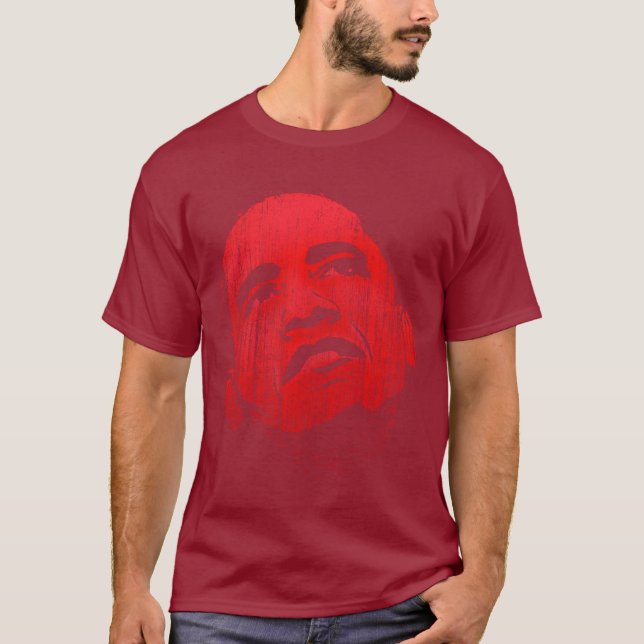 T-shirt rouge affligé d'Obama (Devant)