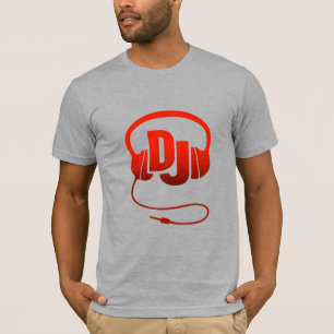 T-shirt rouge avec casque DJ