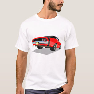 T-shirt Rouge avec chargeur des rayures noires le "68