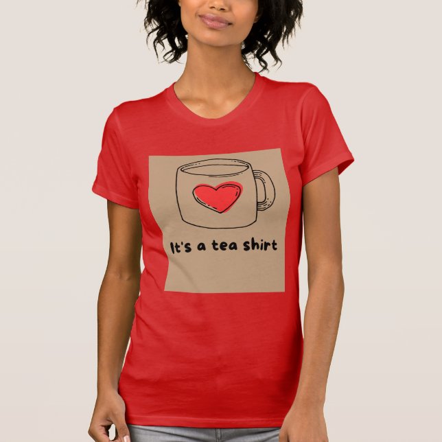 T-shirt rouge avec typographie Tea shirt (Devant)