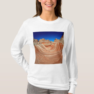 T-shirt Rouge, beige et jaune strié au vent et