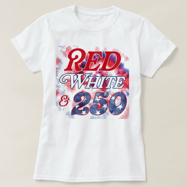 T-shirt Rouge Blanc & 250 tie dye (Design devant)