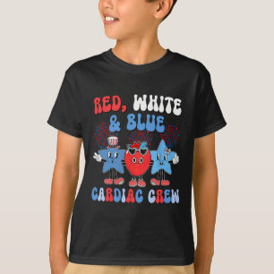 T-shirt Rouge Blanc Bleu Cardiaque Creux Cardiologie Cath