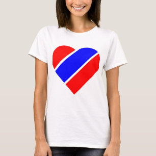 T-shirt rouge blanc bleu coeur usa patriotique