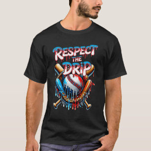T-shirt Rouge Blanc Bleu Déchirant Crème De Glace Déchets
