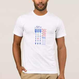 T-shirt Rouge, blanc, bleu, drapeau, étoiles, flèches, 4 j