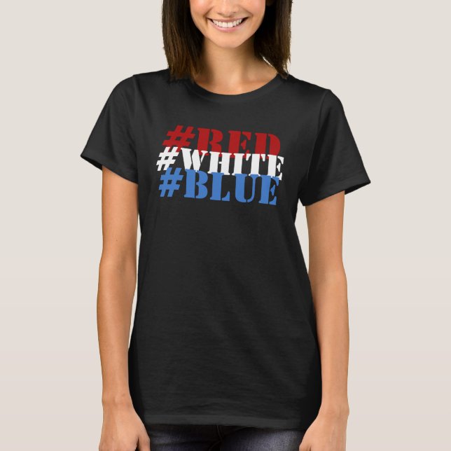 T-shirt #rouge #blanc #bleu Expression de médias sociaux a (Devant)