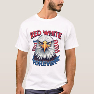 T-shirt Rouge Blanc & Bleu Forever Drapeau Américain Patri