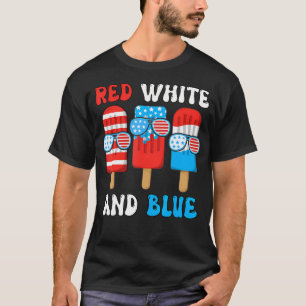 T-shirt Rouge Blanc Bleu Popsicle Chemise Garçon Joueur Am