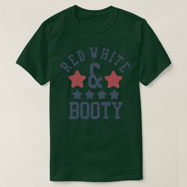T-SHIRT ROUGE BLANC BOOTY (Design devant)