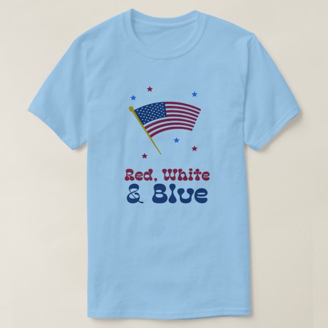 T-shirt Rouge blanc et bleu (Design devant)