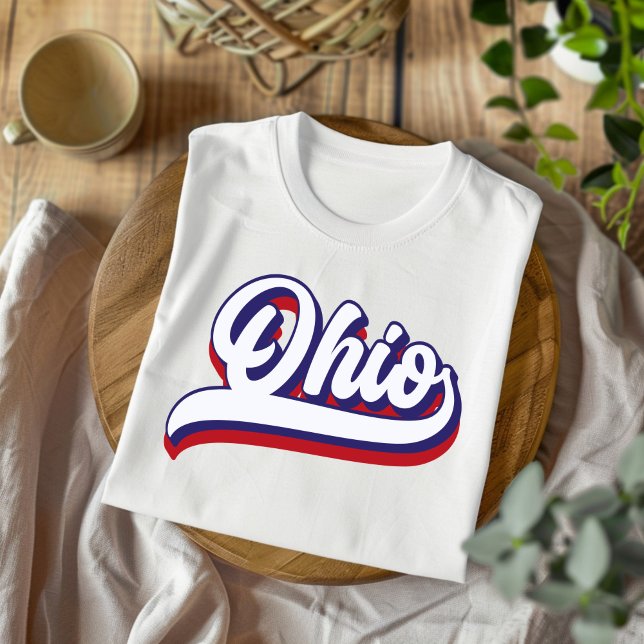 T-shirt rouge blanc et bleu Vintage Ohio (Créateur téléchargé)