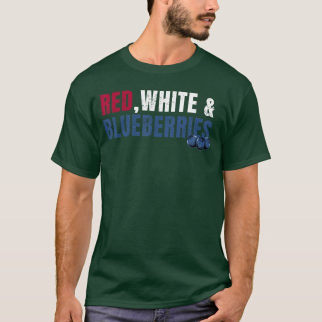 T-shirt Rouge Blanc et Bleuets ami (Devant)