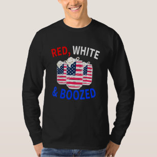 T-shirt Rouge blanc et Boosé 4 juillet feu patriotique
