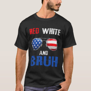 T-shirt Rouge Blanc Et Bruh 4 juillet Garçons Ado patrioti