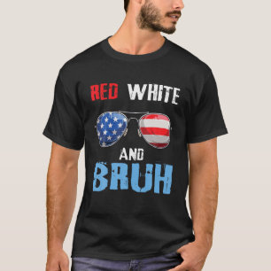 T-shirt Rouge Blanc Et Bruh 4 juillet Garçons Ado patrioti