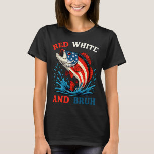 T-shirt Rouge Blanc Et Bruh apporte la pêche patriotique d