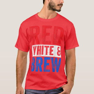 T-shirt Rouge Blanc Et Brûler 4 juillet Boire